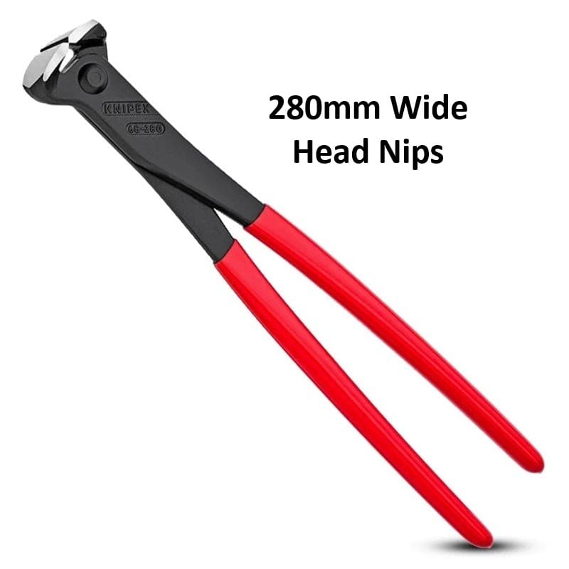 Knipex 280mm Wide Head Steel Nips - BuildQuip