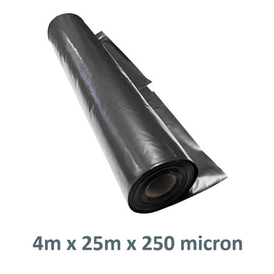 100m2 Black Polythene Roll (4m x 25m x 250 micron)