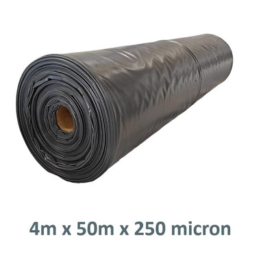200m2 Black Polythene Roll (4m x 50m x 250 micron)